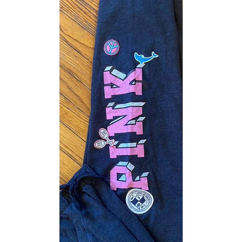 Victoria's Secret PINK Y2K Campus sweatpants Wide leg Women’s XS Gray - Picture 5 of 7